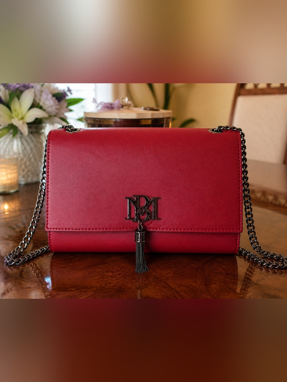 👜 Badgley Mischka Red Crossbody Bag – Vegan Leather | NWT